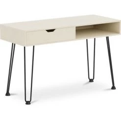 PRIVATEFLOOR Bureau En Bois Design Pieds Hairpin Style Scandinave - Andor Bois Naturel - Métal, MDF - Bois Naturel