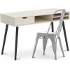 PRIVATEFLOOR Bureau En Bois Design Style Scandinave Beckett + Chaise Stylix 5Kgs Nouvelle édition Métal Argenté - - Argenté