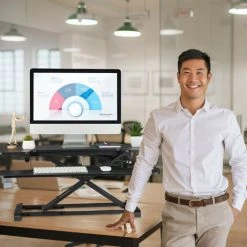 Relaxdays Bureau Assis Debout Réglable En Hauteur, Tablette Clavier, Rehausseur écran PC, Support, LxP: 88 X 59 Cm, Noir -France Bureau Soldes 2022 36008012 4