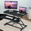 GOPLUS Poste De Travail Assis-Debout Réglable En Hauteur, Tables De 2 Couches Au Bureau, Support Amovible Pour Ordinateur Et Clavier, Bureau Et Poste De Travail Avec Plateau Pour Clavier (Noir)