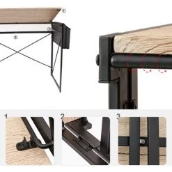 TODECO Bureau Informatique, Table De Bureau Avec Pochette De Rangement, Bureau D'ordinateur Pliable, Aucune Installation Requise, Marron Clair - Light Brown 11 TODECO Bureau Informatique, Table De Bureau Avec Pochette De Rangement, Bureau D'ordinateur Pliable, Aucune Installation Requise, Marron Clair - Light Brown -France Bureau Soldes 2022 36259320 5