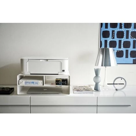 YAMAZAKI Organisateur De Bureau Tower Printer Blanc 5 YAMAZAKI Organisateur De Bureau Tower Printer Blanc – Image 3