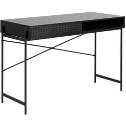 MILIBOO Bureau Industriel Avec Porte Perforée Bois Et Métal Noir L110 Cm MAO - Noir -France Bureau Soldes 2022 36333863 2