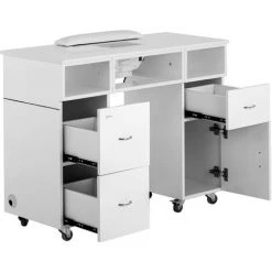 PHYSA Table De Manucure Avec Aspirateur Ongles Pour Salon Institut Onglerie Roulettes - Noir, Blanc 9 PHYSA Table De Manucure Avec Aspirateur Ongles Pour Salon Institut Onglerie Roulettes - Noir, Blanc -France Bureau Soldes 2022 36420239 3