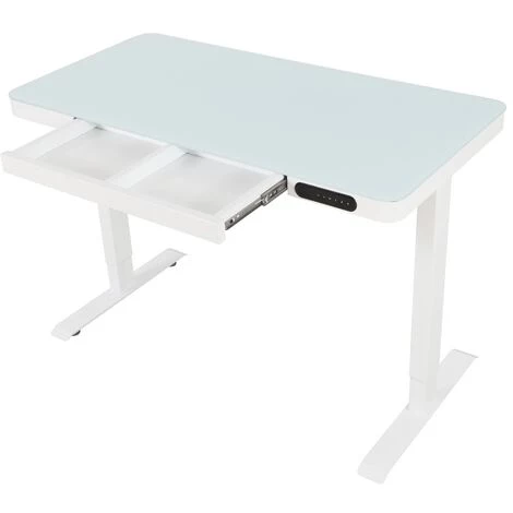 IVOL Bureau Réglable électrique / Home Office - 120 X 60 Cm - Verre Blanc 4 IVOL Bureau Réglable électrique / Home Office - 120 X 60 Cm - Verre Blanc – Image 2