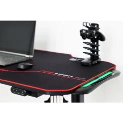 IVOL Bureau De Gaming Noir/rouge - Réglable électriquement - 140x66 Cm -France Bureau Soldes 2022 36750339 5