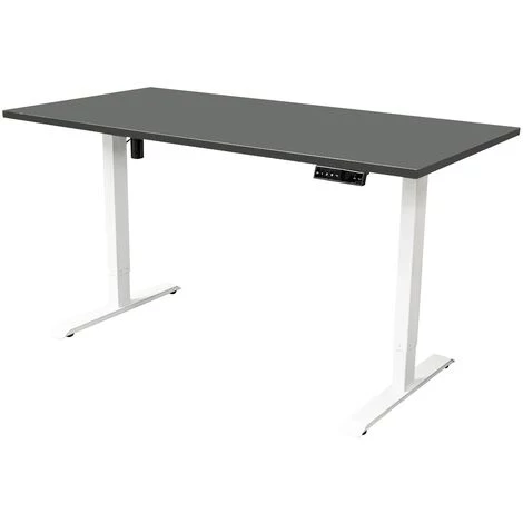 IVOL Bureau électrique 140x80cm - Moteur Simple - Blanc/Anthracite 3 IVOL Bureau électrique 140x80cm - Moteur Simple - Blanc/Anthracite