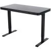IVOL Bureau Réglable électrique / Home Office - 120 X 60 Cm - Verre Noir