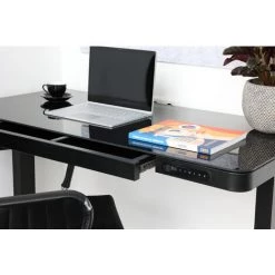 IVOL Bureau Réglable électrique / Home Office - 120 X 60 Cm - Verre Noir -France Bureau Soldes 2022 36750568 3