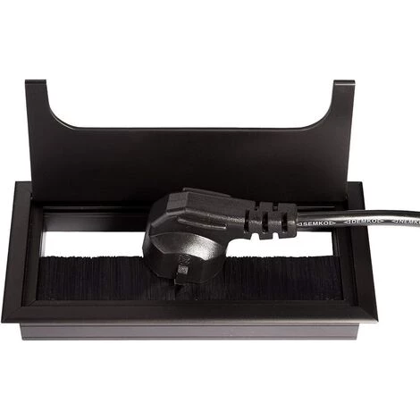 LITZEE Passe-Câble Pour Bureau Rectangulaire 80x 275mm Passe-Câble Presse-étoupe Pour Table De Bureau Meubles De Maison CABLE Aluminium Noir Anodisé Carré 2 Pièces 5 LITZEE Passe-Câble Pour Bureau Rectangulaire 80x 275mm Passe-Câble Presse-étoupe Pour Table De Bureau Meubles De Maison CABLE Aluminium Noir Anodisé Carré 2 Pièces – Image 3