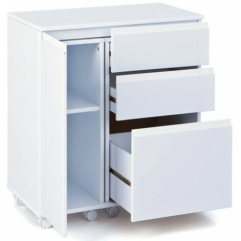 Paris Prix - Bureau D'appoint Extensible "luna" 121cm Blanc 4 Paris Prix - Bureau D'appoint Extensible "luna" 121cm Blanc – Image 2