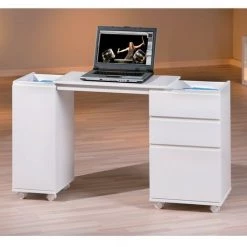 Paris Prix - Bureau D'appoint Extensible "luna" 121cm Blanc 11 Paris Prix - Bureau D'appoint Extensible "luna" 121cm Blanc -France Bureau Soldes 2022 36846975 5