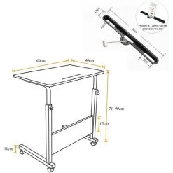 Soges Bureau D'étude Table Roulante De Lit Canapé Pour Ordinateur Bureau Bureau Industriel Table D'appoint Avec 4 Roulettes Verrouillables Pour Bureau Chambre Avec Rainure De Tablette,60 * 40cm, Chêne MN-05#3-60OK 11 Soges Bureau D'étude Table Roulante De Lit Canapé Pour Ordinateur Bureau Bureau Industriel Table D'appoint Avec 4 Roulettes Verrouillables Pour Bureau Chambre Avec Rainure De Tablette,60 * 40cm, Chêne MN-05#3-60OK -France Bureau Soldes 2022 36861170 5