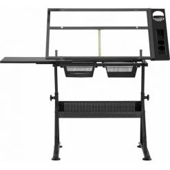 HELLOSHOP26 Table à Dessin Bureau Inclinable 120 X 60 X 90 Cm Plateau En Verre - Transparent -France Bureau Soldes 2022 36978044 2