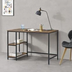 Bureau Vilhelmina 77 X 120 X 60 Cm Noir Bois Foncé [en.casa]