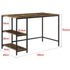 Bureau Vilhelmina 77 X 120 X 60 Cm Noir Bois Foncé [en.casa] -France Bureau Soldes 2022 36983297 3