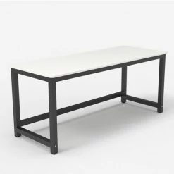 OFFICE24 Bureau Rectangulaire 160x70cm Métal Design Noir Bridgeblack 160 | Couleur: Blanc -France Bureau Soldes 2022 37076458 3