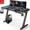 XUNDD Bureau Gaming Avec LED RGB Bureau Gamer Table En Forme De Z Avec Support De Haut-Parleur Et Porte-Gobelets -France Bureau Soldes 2022 37103733 1