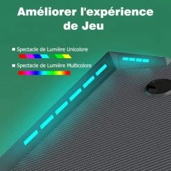 XUNDD Bureau Gaming Avec LED RGB Bureau Gamer Table En Forme De Z Avec Support De Haut-Parleur Et Porte-Gobelets 10 XUNDD Bureau Gaming Avec LED RGB Bureau Gamer Table En Forme De Z Avec Support De Haut-Parleur Et Porte-Gobelets -France Bureau Soldes 2022 37103733 4