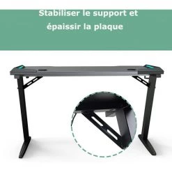 XUNDD Bureau Gaming Avec LED RGB Bureau Gamer Table En Forme De Z Avec Support De Haut-Parleur Et Porte-Gobelets 11 XUNDD Bureau Gaming Avec LED RGB Bureau Gamer Table En Forme De Z Avec Support De Haut-Parleur Et Porte-Gobelets -France Bureau Soldes 2022 37103733 5