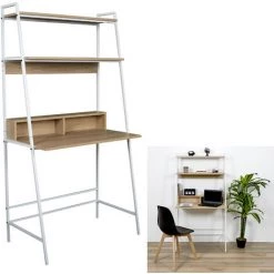 BUREAU ETAGERE ZACK BLANC