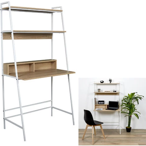 BUREAU ETAGERE ZACK BLANC 3 BUREAU ETAGERE ZACK BLANC