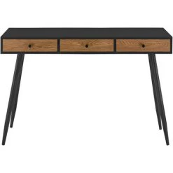 Bureau Tumba à 3 Tiroirs 75 X 115 X 48 Cm Effet Bois Foncé Noir [en.casa] -France Bureau Soldes 2022 37140558 4