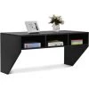 COSTWAY Bureau Murale Avec 3 Etagéres De Rangement 108 X 53 X 52 CM Table Pour, Étude, Cuisine, Bar, Etc. Noir