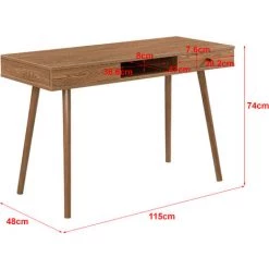 Bureau Habo 74 X 115 X 48 Cm Effet Bois Foncé [en.casa] -France Bureau Soldes 2022 37219496 3