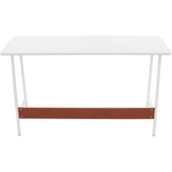 CLP Bureau Wilmington Avec Plateau En MDF Et Pieds En Tubes D'acier Blanc/blanc -France Bureau Soldes 2022 37249888 4