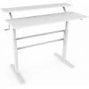 HELLOSHOP26 Bureau Assis Debout Réglable En Hauteur 75-113cm Avec Manivelle Pliable Mabuel Table D'ordinateur Egonomique Blanc - Blanc -France Bureau Soldes 2022 37374817 1