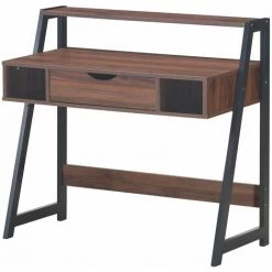 HELLOSHOP26 Bureau Informatique Table D'ordinateur 92 X 52 X 90 Cm Avec Tiroir Et Tablette De Rangement De Style Industriel Moderne - Or