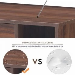 HELLOSHOP26 Bureau Informatique Table D'ordinateur 92 X 52 X 90 Cm Avec Tiroir Et Tablette De Rangement De Style Industriel Moderne - Or -France Bureau Soldes 2022 37374818 4