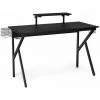 HELLOSHOP26 Bureau Gamer Avec Surface En Fibre De Carbone Pvc Et étagère Surélevée Réglable 120 Cm