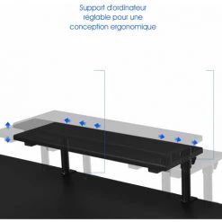 HELLOSHOP26 Bureau Gamer Avec Surface En Fibre De Carbone Pvc Et étagère Surélevée Réglable 120 Cm -France Bureau Soldes 2022 37374840 4