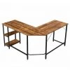 HELLOSHOP26 Bureau D’angle En Forme De L Avec 2 étagères De Rangement Table Informatique Industriel 138x138x75cm - Or -France Bureau Soldes 2022 37374878 1