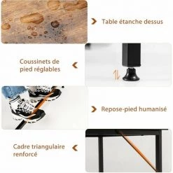 HELLOSHOP26 Bureau D’angle En Forme De L Avec 2 étagères De Rangement Table Informatique Industriel 138x138x75cm - Or -France Bureau Soldes 2022 37374878 3