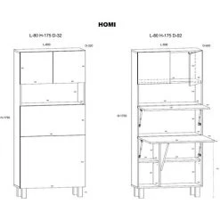 BIM FORNITURE HOMI - Bureau Pliant, Chêne Sonoma -France Bureau Soldes 2022 37375975 5