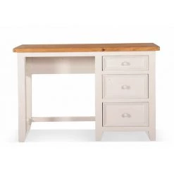 DECORATION D’AUTREFOIS Bureau 3 Tiroirs Bois Blanc 120x50x81cm - Blanc