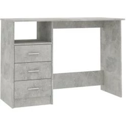 TRUE DEAL Bureau Avec Tiroirs Gris Béton 110x50x76 Cm Aggloméré 8 TRUE DEAL Bureau Avec Tiroirs Gris Béton 110x50x76 Cm Aggloméré -France Bureau Soldes 2022 37412696 2