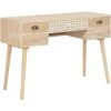 ASUPERMALL Bureau Avec 5 Tiroirs 114x40x75,5 Cm Bois De Pin Solide