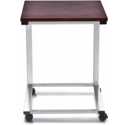 HELLOSHOP26 Bureau Informatique Avec 4 Roulettes Table De Lit Table D’appoint 64 Cm Noyer - Marron -France Bureau Soldes 2022 37468630 2