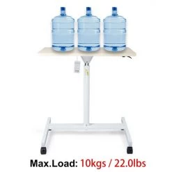 IKAYAA Table Portative Elevatrice, Table De Chevet Mobile, Table D'ordinateur Portable Paresseux, Avec Roues, Etagere Blanche + Grain De Bois Clair -France Bureau Soldes 2022 37778370 5