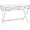 HOMCOM Bureau Informatique Multimédia Design Contemporain 2 Tiroirs Piètement Croisé MDF Blanc - Blanc 2 HOMCOM Bureau Informatique Multimédia Design Contemporain 2 Tiroirs Piètement Croisé MDF Blanc - Blanc -France Bureau Soldes 2022 37865157 1