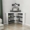 HOME MANIA Tuzzy Desk - Coin Gain De Place - Avec Etageres, Tablettes - Studio, Chambre A Coucher - Blanc, Bois Anthracite, 90 X 90 X 74 Cm -France Bureau Soldes 2022 38160000 1