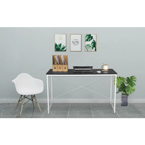 WOLTU Bureau D’ordinateur. Table De Bureau En Bois Et Acier. Table De Travail. 120x60x70 Cm. Noir 4 WOLTU Bureau D’ordinateur. Table De Bureau En Bois Et Acier. Table De Travail. 120x60x70 Cm. Noir – Image 2