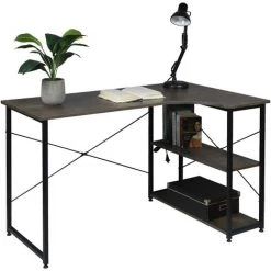 WOLTU Table De Bureau En Bois Et Acier.Table D'ordinateur.Table De Travail. Noir+Rouille - 120 X 74 X 71.5 Cm -France Bureau Soldes 2022 38233716 4