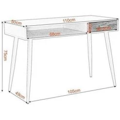 WOLTU Bureau D'ordinateur Avec 1 Tiroirs Et 1 Compartiment Ouvert.Table De Bureau En Métal Et Bois. 110x50x75cm. Blanc 8 WOLTU Bureau D'ordinateur Avec 1 Tiroirs Et 1 Compartiment Ouvert.Table De Bureau En Métal Et Bois. 110x50x75cm. Blanc -France Bureau Soldes 2022 38233917 3