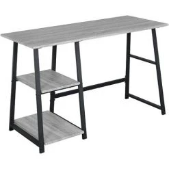 WOLTU Bureau D'ordinateur Avec 2 étagère.Table De Bureau En Métal Et Bois.Table De Travail.120x50x73cm