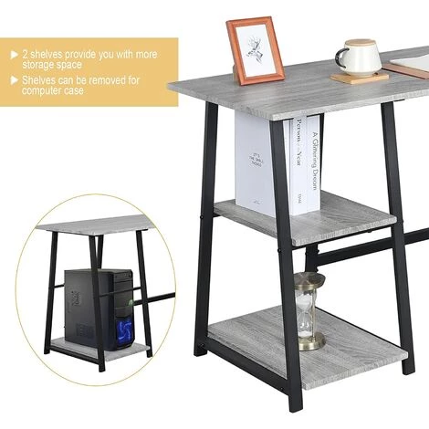 WOLTU Bureau D'ordinateur Avec 2 étagère.Table De Bureau En Métal Et Bois.Table De Travail.120x50x73cm 6 WOLTU Bureau D'ordinateur Avec 2 étagère.Table De Bureau En Métal Et Bois.Table De Travail.120x50x73cm – Image 4